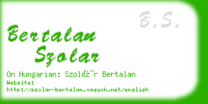 bertalan szolar business card